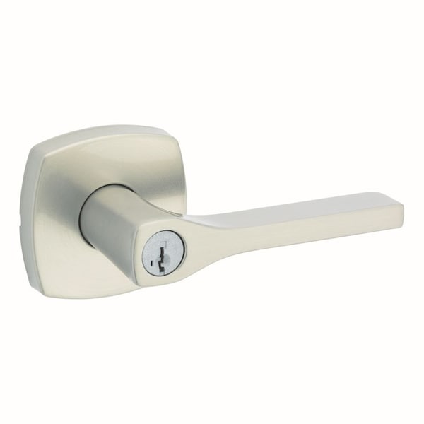 Kwikset Tripoli Lever , Midtown Rose Entry Door Lock SmartKey , 6AL Latch, RCS Strike Satin Nickel Finish 740TPLMDT-15S - main